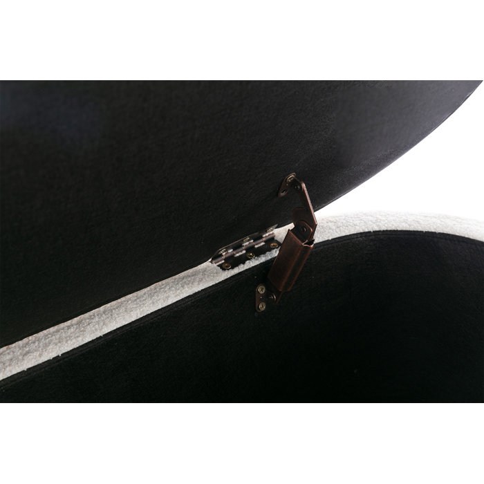 Latitude Run® Danelys Storage Ottoman White Bench Upholstered Fabric